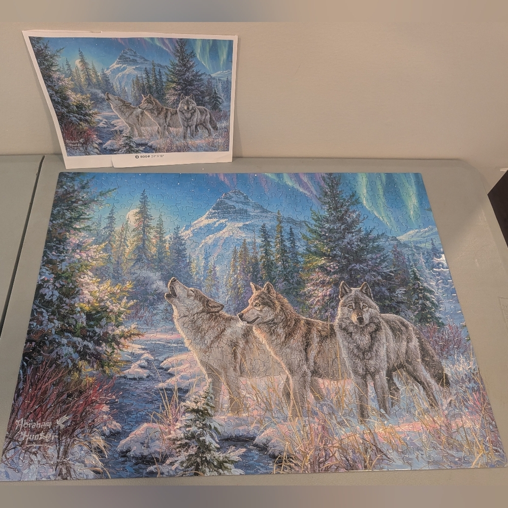 ABRAHAM HUNTER Bear Deer Wolf Puzzle Set Of 3 - Picture 4 of 4